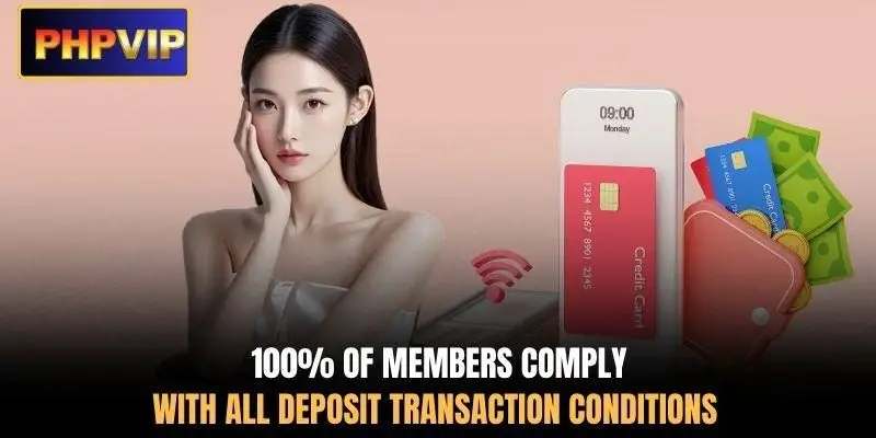 100% of members comply with all deposit transaction conditions 100% of members comply with all deposit transaction conditions